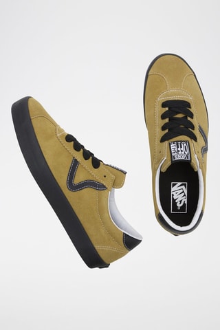 Leren Sneakers Sport Low - Olijfgroen