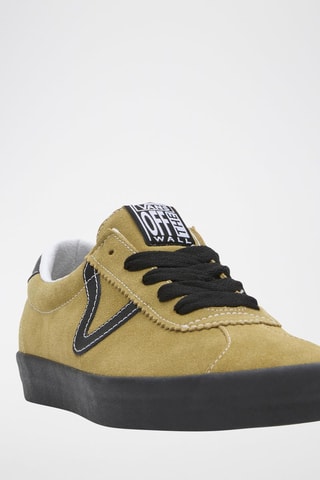 Leren Sneakers Sport Low - Olijfgroen