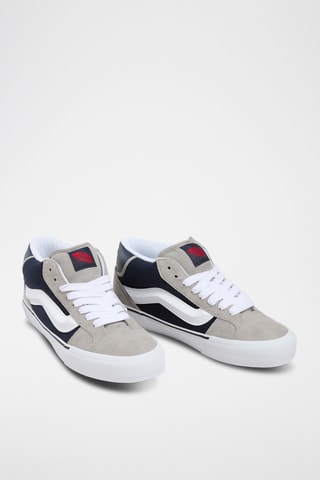Hoge Leren Sneakers Knu Mid - Marineblauw en Lichtgrijs