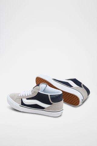 Hoge Leren Sneakers Knu Mid - Marineblauw en Lichtgrijs