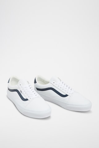 Leren Sneakers Old Skool Lux - Wit en Marineblauw