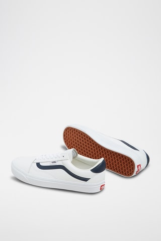 Leren Sneakers Old Skool Lux - Wit en Marineblauw