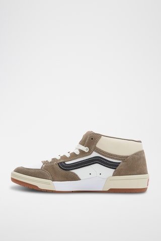 Hoge Leren Sneakers Skate Zahba Mid - Wit en Taupe 