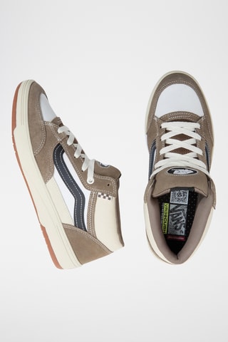 Hoge Leren Sneakers Skate Zahba Mid - Wit en Taupe 