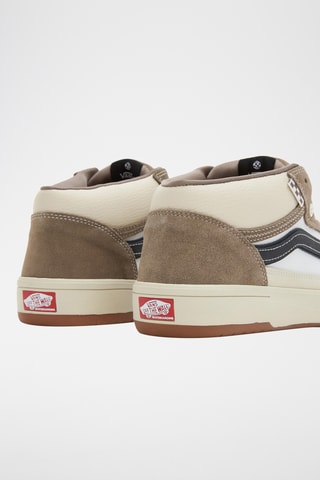 Hoge Leren Sneakers Skate Zahba Mid - Wit en Taupe 