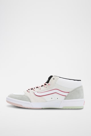 Hoge Leren Sneakers Skate Zahba Mid - Wit en zeegroen