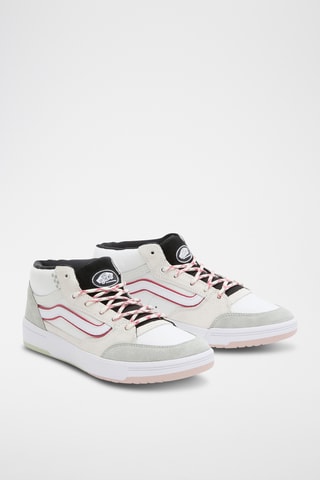 Hoge Leren Sneakers Skate Zahba Mid - Wit en zeegroen