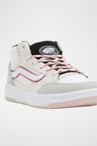 Hoge Leren Sneakers Skate Zahba Mid - Wit en zeegroen