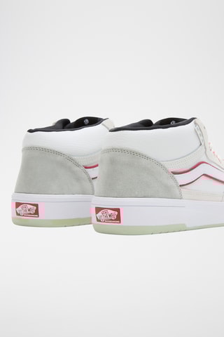 Hoge Leren Sneakers Skate Zahba Mid - Wit en zeegroen