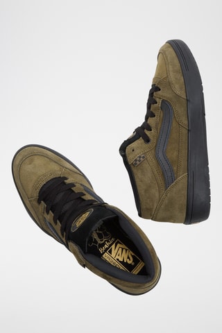 Hoge Leren Sneakers Skate Zahba Mid - Kaki en Marineblauw