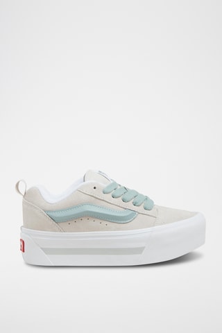 Nubuck Platform Sneakers Knu Stack - Ecru en zeegroen
