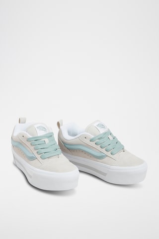 Nubuck Platform Sneakers Knu Stack - Ecru en zeegroen
