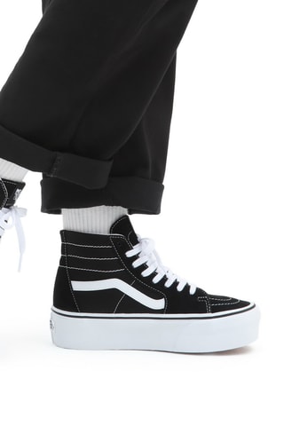 Hoge Leren Platform leer Sneakers SK8-Hi Tapered Stackform Zwart