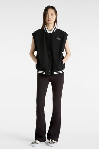 Lang Wollen Vest Piper Stadium Vest - Zwart 
