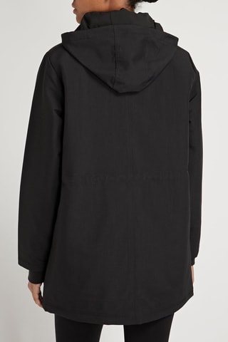 Parka met Capuchon Drill Long - Zwart
