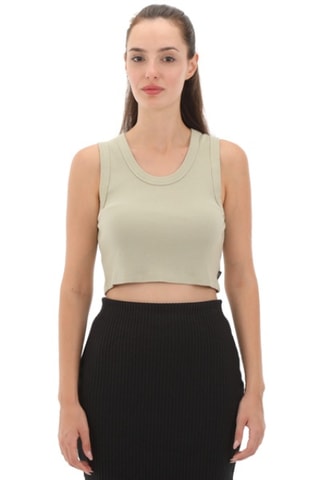 Mouwloze Crop Top Drew Rib - Zeegroen