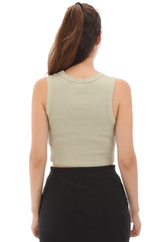 Mouwloze Crop Top Drew Rib - Zeegroen