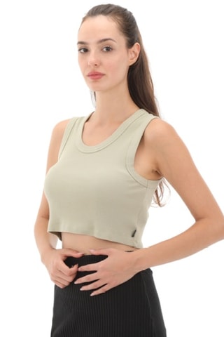 Mouwloze Crop Top Drew Rib - Zeegroen