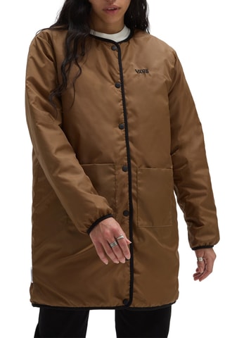 Dubbelzijdige Gewatteerde Jas Forces Os Long Rev Liner Jacket Zwart en Camel