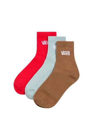 3 Paar Sokken Classic Half Crew Sock - Rood, blauw en bruin