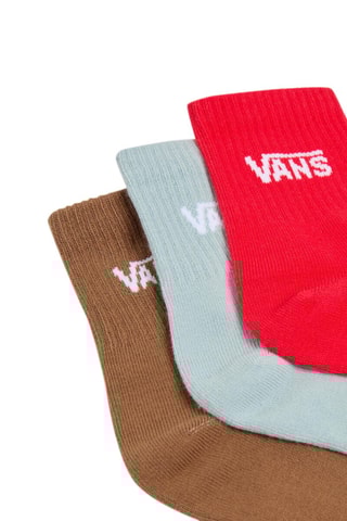 3 Paar Sokken Classic Half Crew Sock - Rood, blauw en bruin