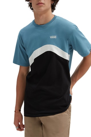 T-Shirt Sidestripe Block Blauw