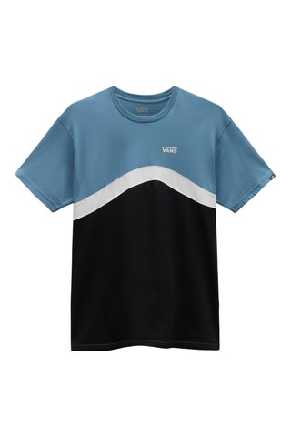T-Shirt Sidestripe Block Blauw