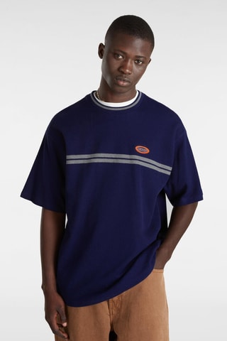 Geweven T-shirt Galen SS Knit - Blauw 