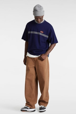 Geweven T-shirt Galen SS Knit - Blauw 