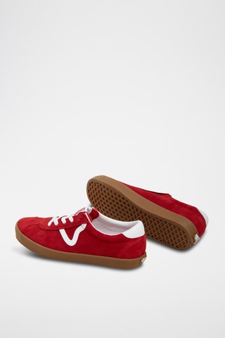 Leren Sneakers Sport Low - Rood 