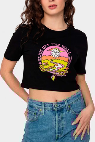 Cropped T-shirt Resort Mix - Zwart