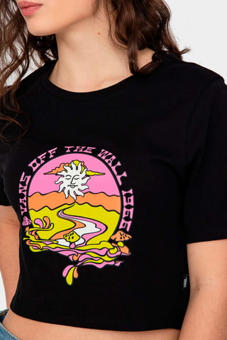 Cropped T-shirt Resort Mix - Zwart