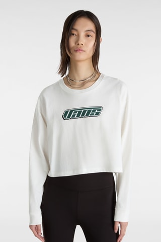 Cropped T-shirt Retro V - Wit