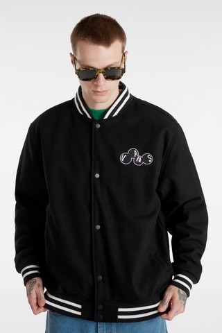 Wollen Baseball Jasje Scuttle - Zwart