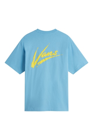 T-shirt Loose Fit Brush Script - Lichtblauw