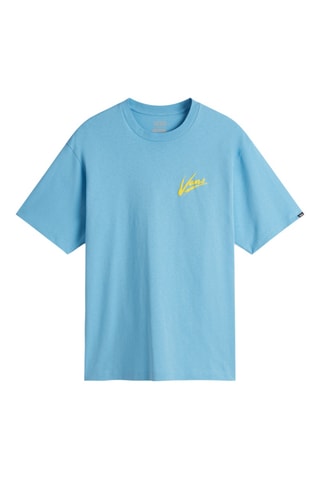 T-shirt Loose Fit Brush Script - Lichtblauw