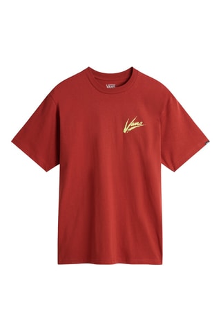 T-shirt Loose Fit Brush Script - Rood