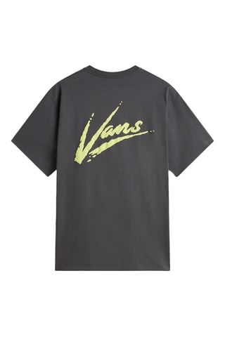 T-shirt Loose Fit Brush Script - Donkergrijs