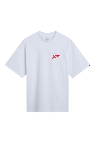 T-shirt Loose Fit Brush Script - Wit