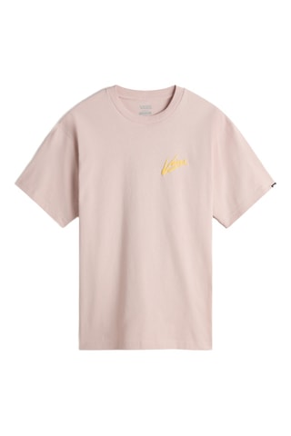 T-shirt Loose Fit Brush Script - Roze
