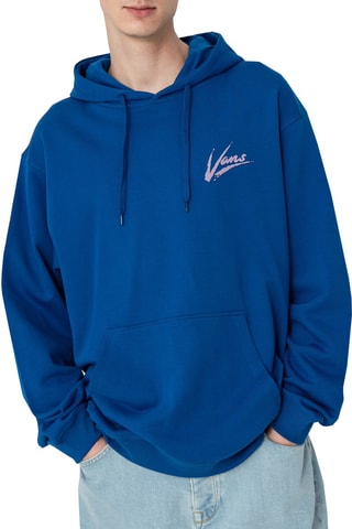Sweater met Capuchon Brush Script - Kobaltblauw