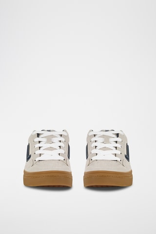 Leren Sneakers Caldrone - Grijs en Nachtblauw