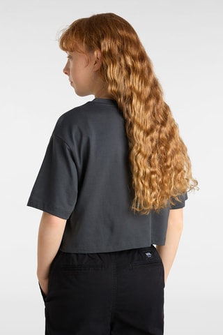 Cropped T-shirt Fire In Your Heart - Donkergrijs