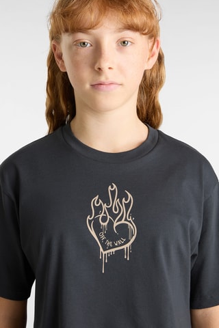 Cropped T-shirt Fire In Your Heart - Donkergrijs
