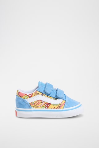 Leren Sneakers Old Skool V - Hemelsblauw en Geel