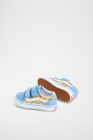 Leren Sneakers Old Skool V - Hemelsblauw en Geel