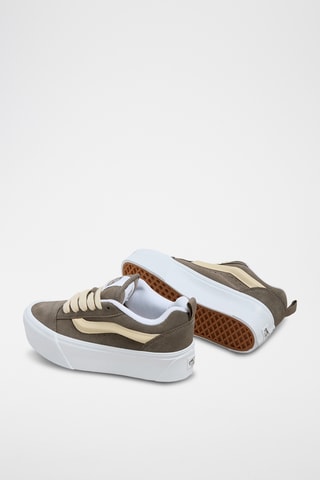 Leren Platform Sneakers Knu Stack - Kaki