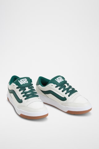 Leren Sneakers Hylane - Wit en Smaragdgroen