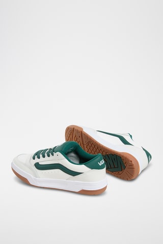Leren Sneakers Hylane - Wit en Smaragdgroen