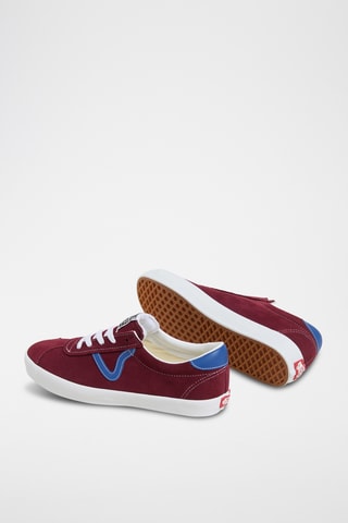 Nubuck Sneakers Sport Low - Bordeauxrood